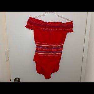 Red carter bathing suit